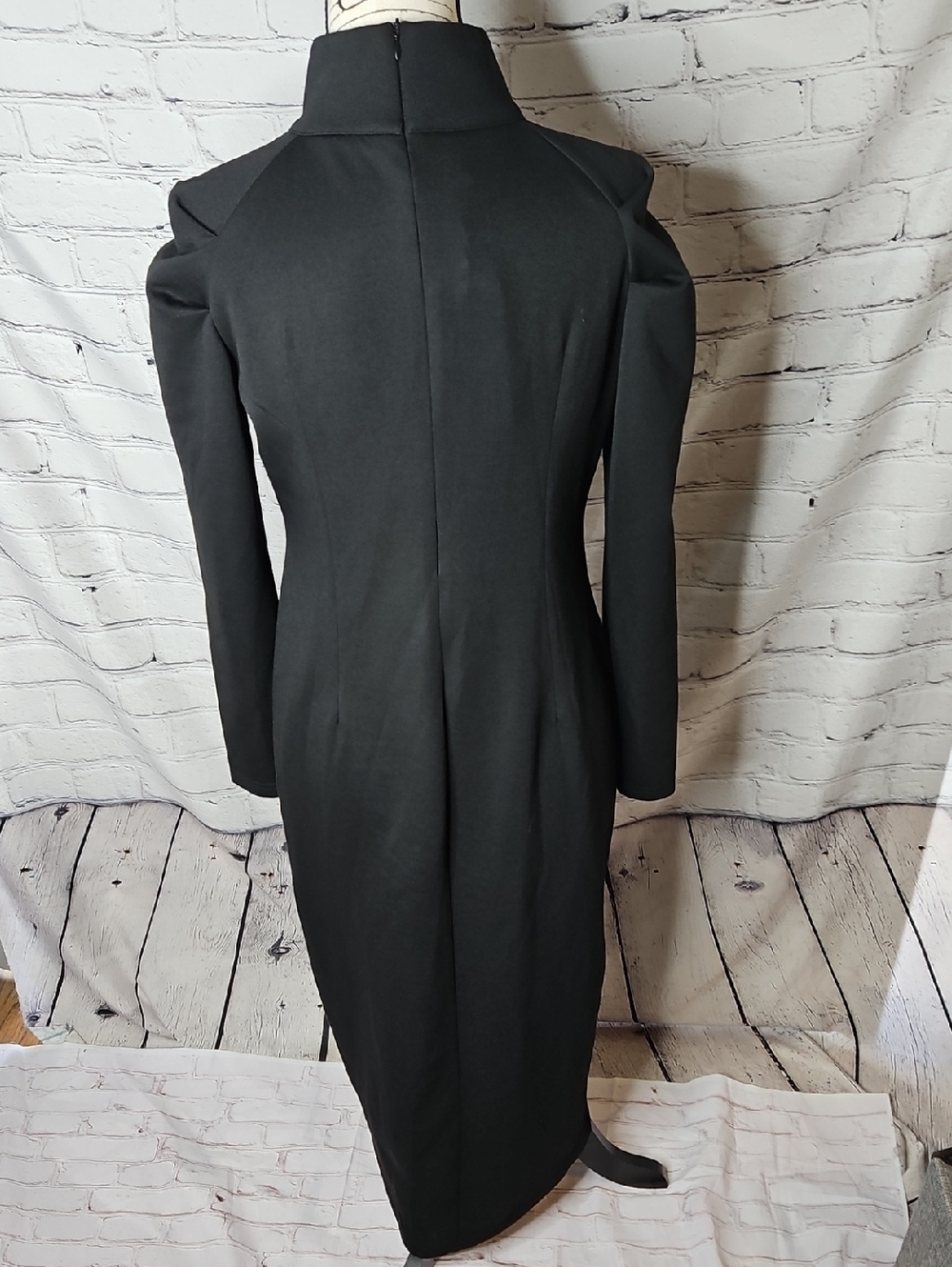 Oshoplive Long Sleeve Button Detail Midi Bodycon Dress Size Large New with tags - Picture 4 of 8